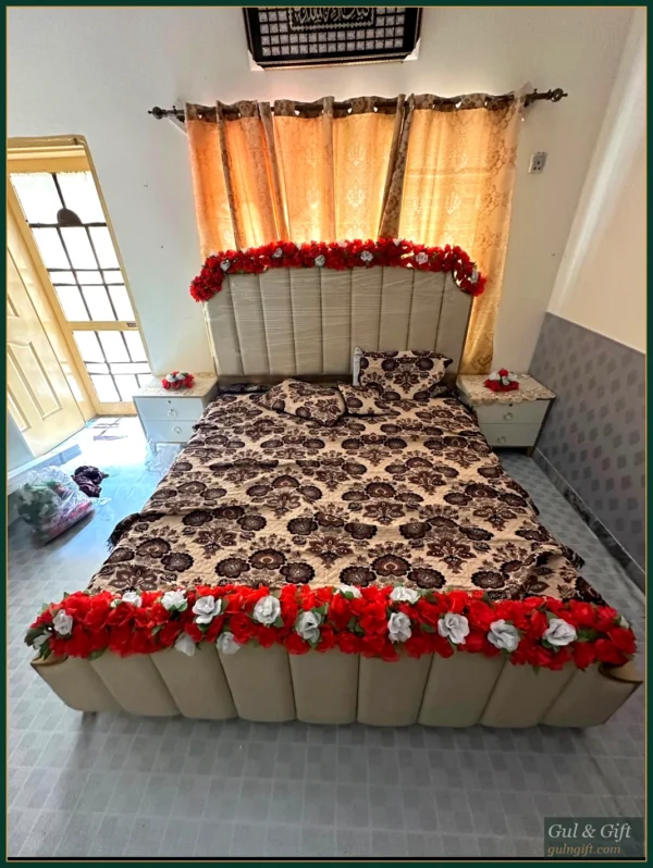 Artificial flower masahri basic bridal room decoration Islamabad