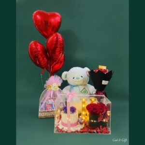 Mega Birthday Grand Package - Teddy, Roses, Cake, Snacks & Balloons